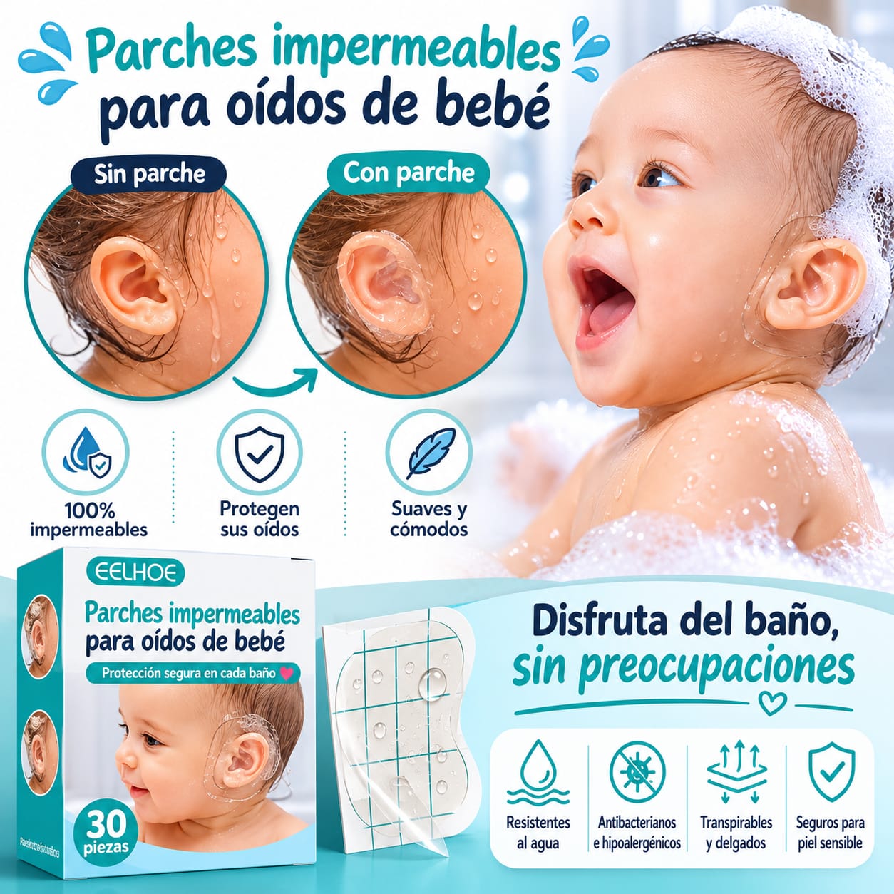 Parches Impermeables para Oídos®